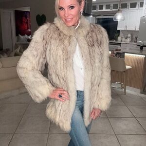 Genuine Blue Fox Fur Coat.  In perfect condition.